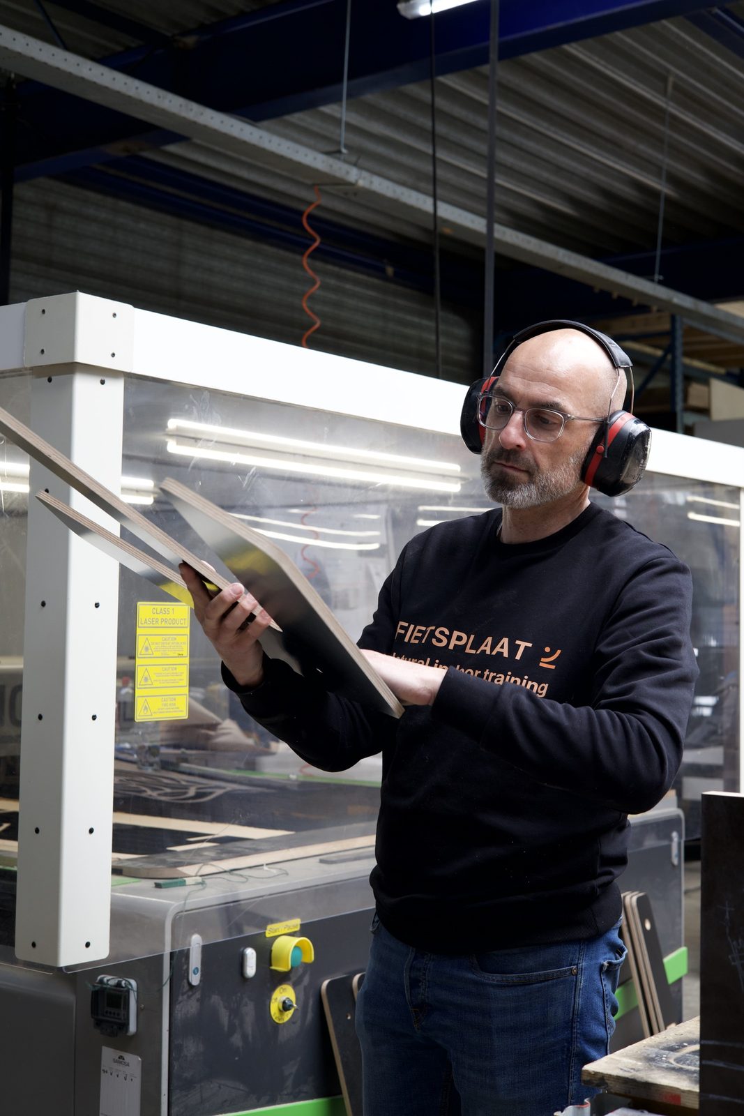 Plate being worked in the workshop